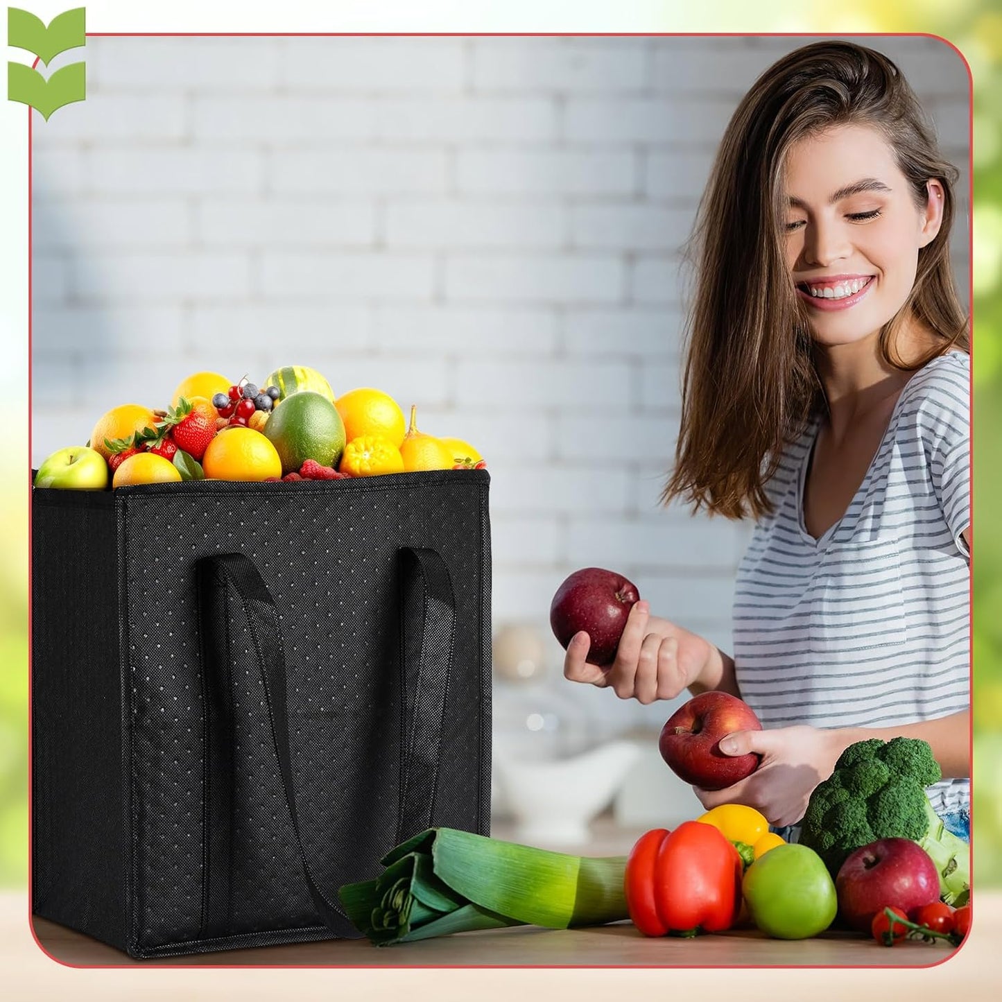 Paterr 4 Pcs Insulated Grocery Bags Large Reusable Insulated Cooler Bags with Zipper Top Shopping Totes for Hot or Cold Food