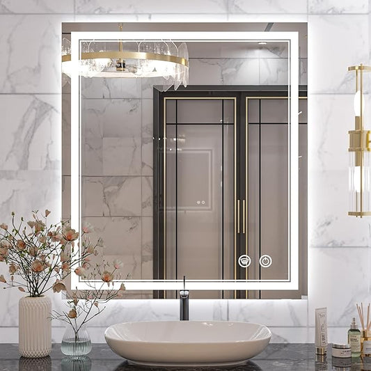 Keonjinn LED Mirror for Bathroom 32 x 36