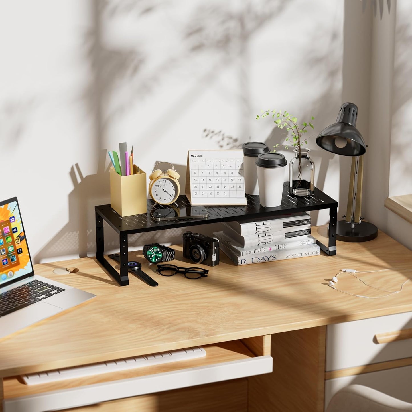 Expandable Spice Rack & Kitchen Cabinet Organizer - Stackable, Adjustable Shelves for Cabinets, Countertops, Cupboards & Pantries(3 Packs/Large/Black)