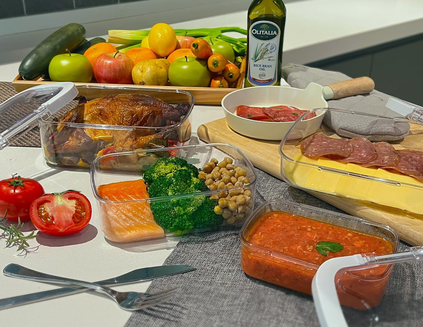 Felli Duo Loc Tritan Meal Prep Containers Microwave Safe BPA FREE, Leak Proof Lunchable Container for Leftovers Kitchen Fridge Freezer, Reusable On the Go Lunch Plastic Travel Box (Beginner 3pk)