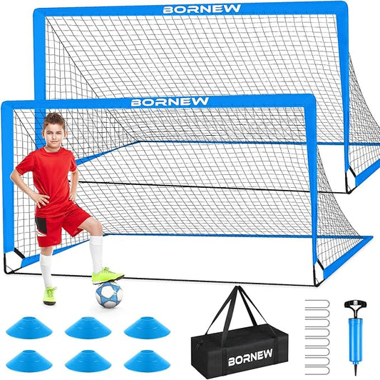 Kids Soccer Goal for Backyard Set - 2 6X4 / 4X3 ft