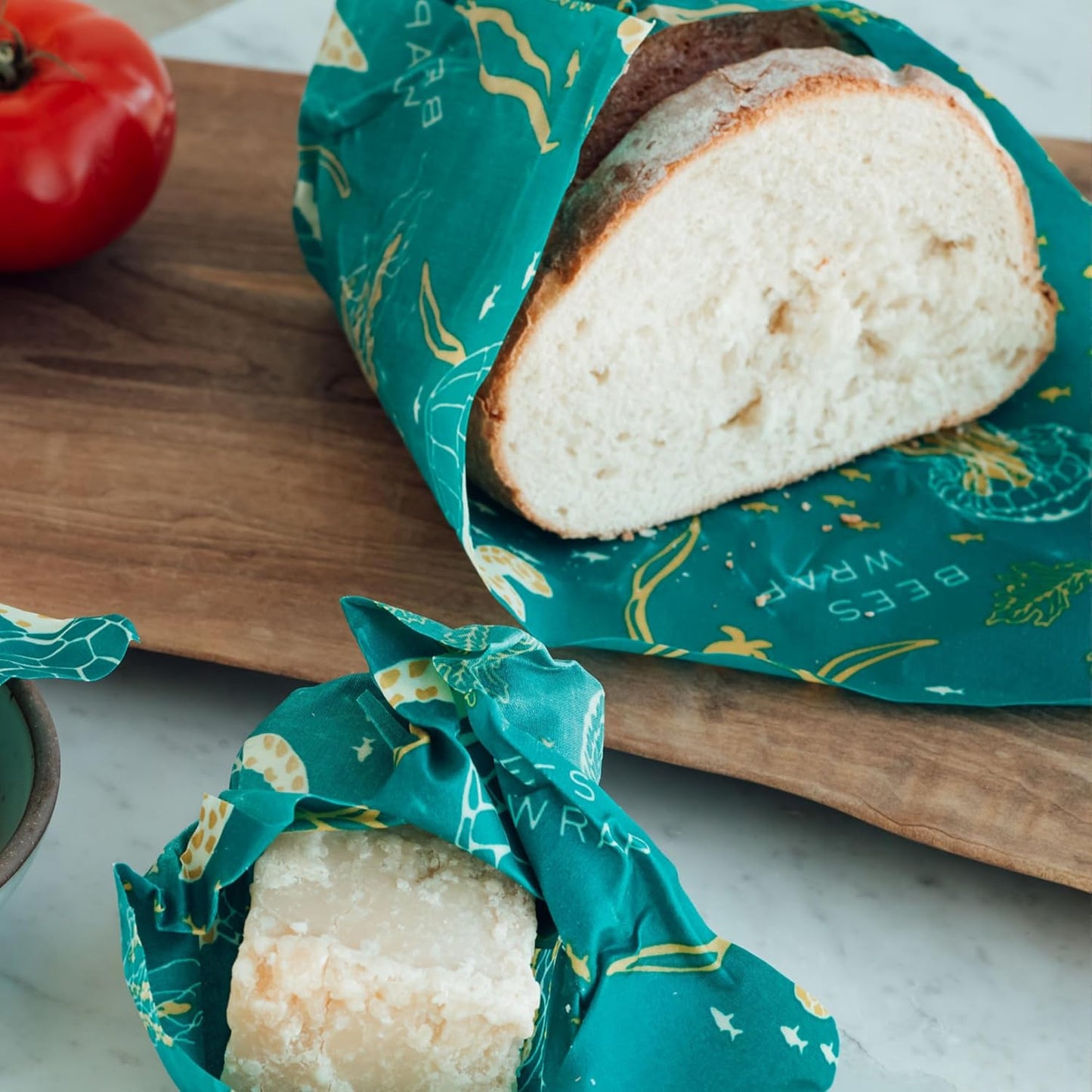 Bee's Wrap Beeswax Wraps for Food - Ocean Bread Wrap - Made in USA Reusable Bread Storage Bags - Organic & Eco-Friendly Alternative to Aluminum Foil, Sourdough Bags & Plastic Wrap