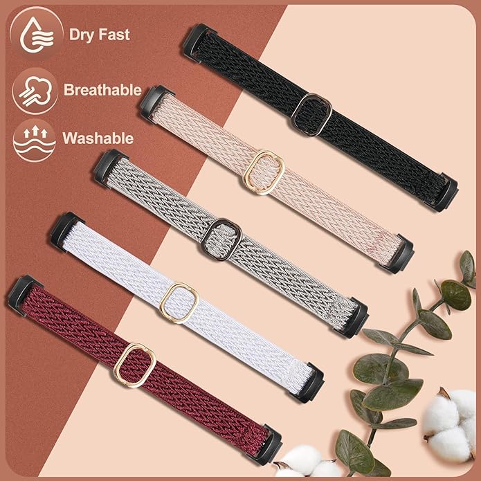 5 Pack Stretchy Nylon Compatible with Fitbit Inspire 3 Bands for Women Men, Elastic Adjustable Soft Sport Strap Replacement Wristband for Fitbit Inspire 3 Bands/Fitbit Inspire 2