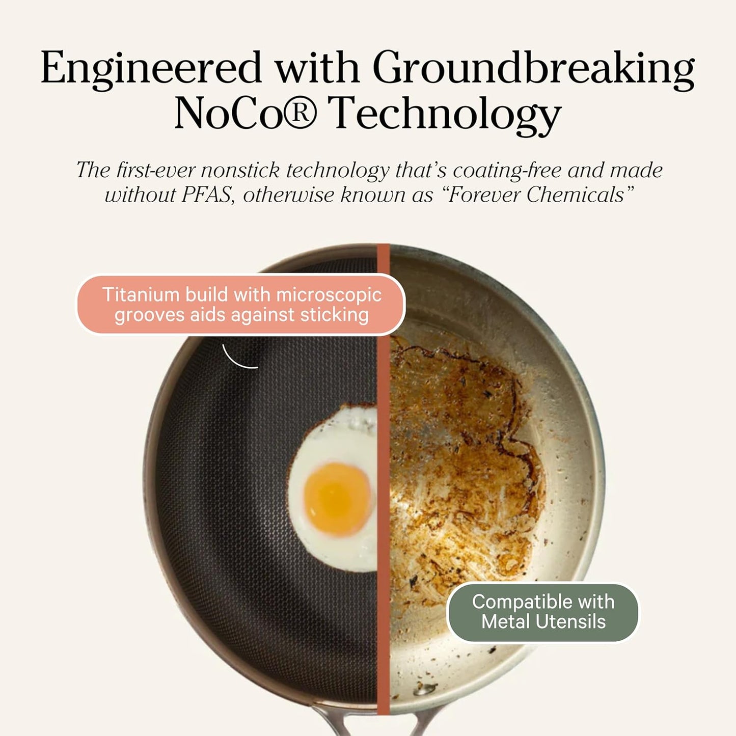 Our Place Titanium Mini Always Pan Pro - 8.5” (1.48 Qt) No-Coating Nonstick Skillet | Tri-Ply Titanium & Stainless Steel | Safe for Oven, Induction & Cooktops up to 750°F | Includes Spatula | Gold