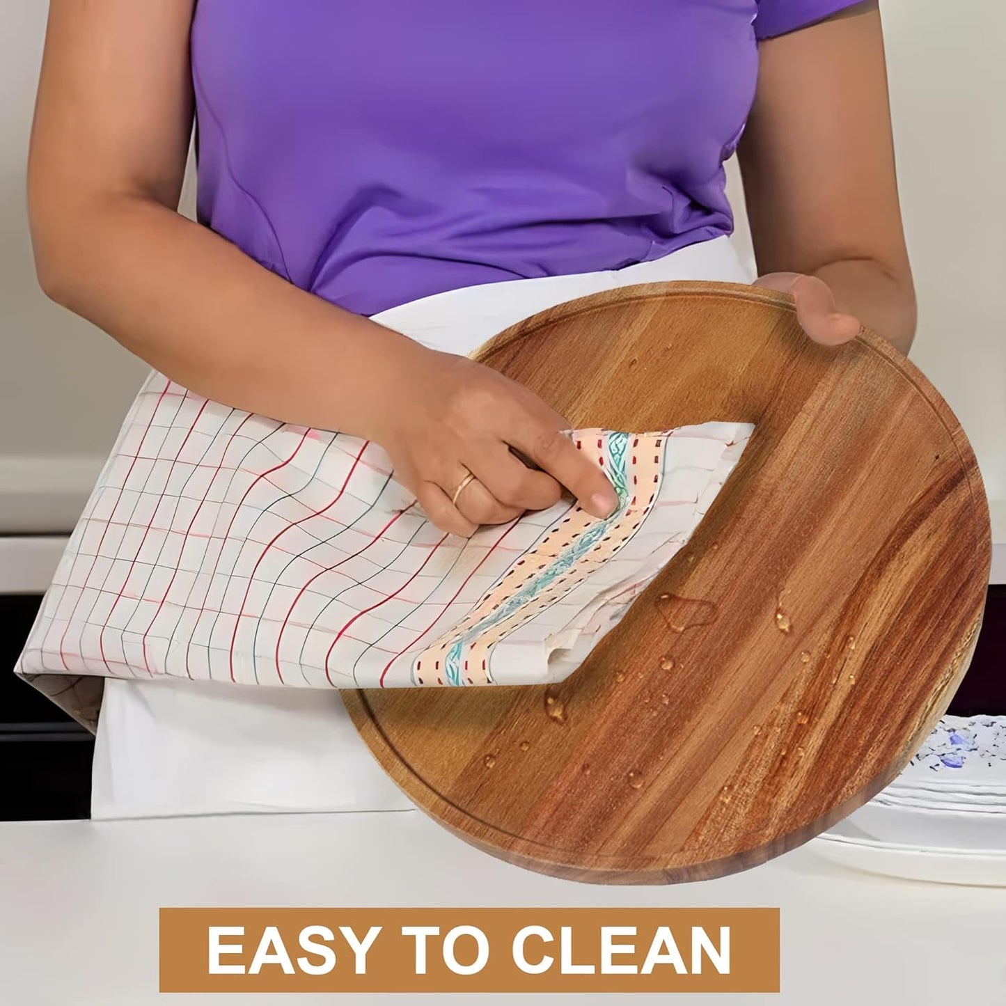 [ 2 Pack ] 12-inch Acacia Wood Lazy Susan Organizers, ACIAZAAZ Lazy Susan Turntable for Cabinet, Kitchen Turntable Storage for Table, Countertop, Pantry