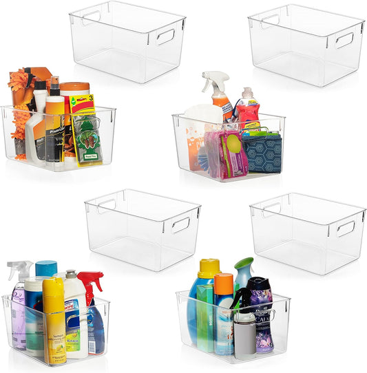 ClearSpace Clear Plastic Storage Bins – Pantry Organizers & Storage Containers, Cabinet Organizer - Home Organization Must Haves for Kitchen, Laundry Room, Office, Closet, Garage & Freezer