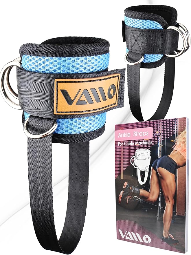 VAIIO Ankle Straps for Cable Machines,Adjustable Comfort fit Neoprene, Reinforce Double D-Ring - Premium Ankle Cuffs to Improve Abdominal Muscles, Lift The Butts, Tone The Legs for Men & Women