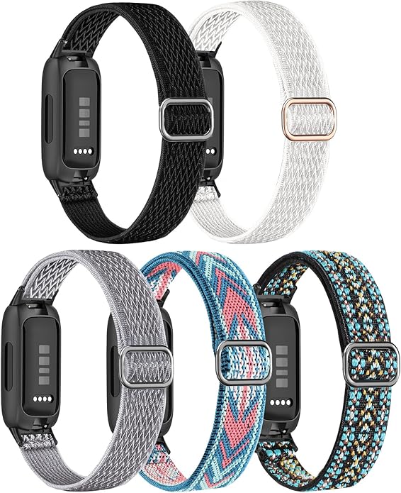 5 Pack Stretchy Nylon Compatible with Fitbit Inspire 3 Bands for Women Men, Elastic Adjustable Soft Sport Strap Replacement Wristband for Fitbit Inspire 3 Bands/Fitbit Inspire 2