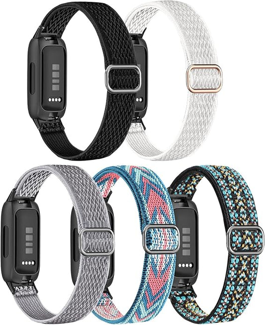 5 Pack Stretchy Nylon Compatible with Fitbit Inspire 3 Bands for Women Men, Elastic Adjustable Soft Sport Strap Replacement Wristband for Fitbit Inspire 3 Bands/Fitbit Inspire 2