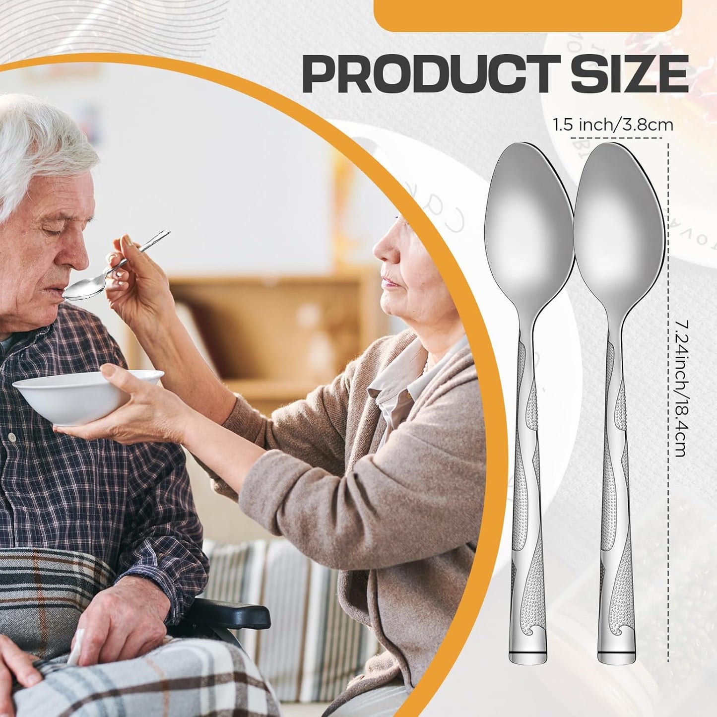 Lasnten 100 Pieces Dinner Spoons Set 7.24 Inches Silverware Bulk Metal Tablespoons Mirror Polished for Home Restaurant Kitchen Dishwasher Safe