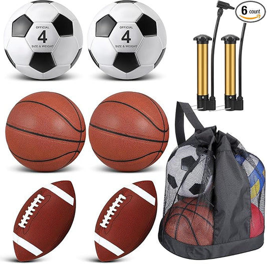 Lenwen 6 Pcs Sport Balls Set for Kids Teens