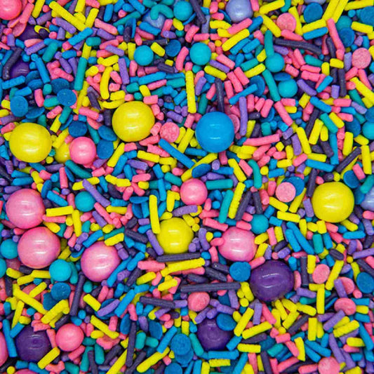Sprinkles for Cake, Cookie, Cupcake Decorating, and Baking - Fancy Edible Cake Sprinkles and Toppings in Yellow Jimmies, Purple Nonpareils, Pink and Blue Sugar Pearl Sprinkles for Donuts, Cookies