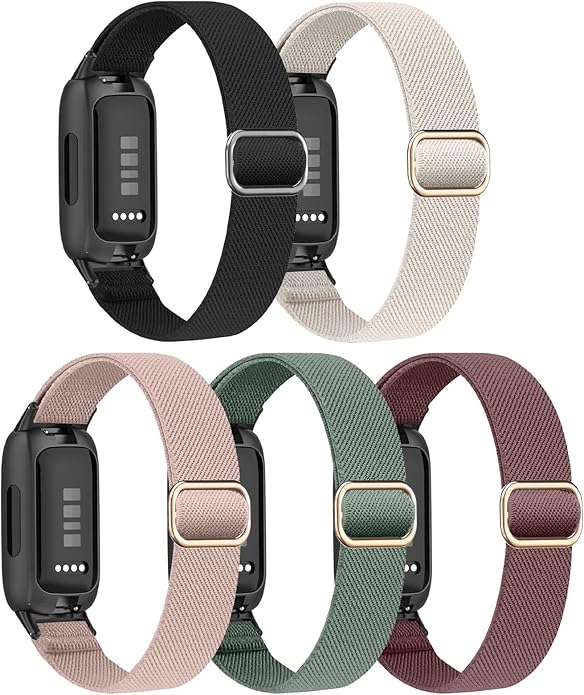 5 Pack Stretchy Nylon Compatible with Fitbit Inspire 3 Bands for Women Men, Elastic Adjustable Soft Sport Strap Replacement Wristband for Fitbit Inspire 3 Bands/Fitbit Inspire 2