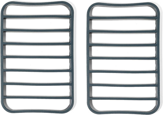 The Silicone Kitchen Silicone Roasting Rack Pan Extra Large, Dishwasher Safe, BPA Free, Non-Toxic, 7 in by 10.75 in, Navy, 2 Pack