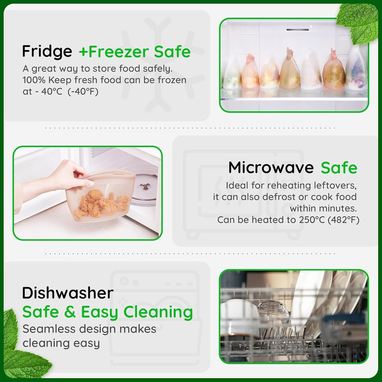 Reusable Silicone Food Storage Bags 10.6Cup (84oz), Airtight Food Storage Containers Food Grade Silicone Snack Bags, BPA Free Food Storage Container, Microwave Safe, Sous Vide Container, Yellow