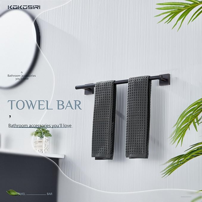 KOKOSIRI Towel Bar Bathroom Towel Holder for Bath 20 Inch, 2 Pack B4005ORB-L20-P2