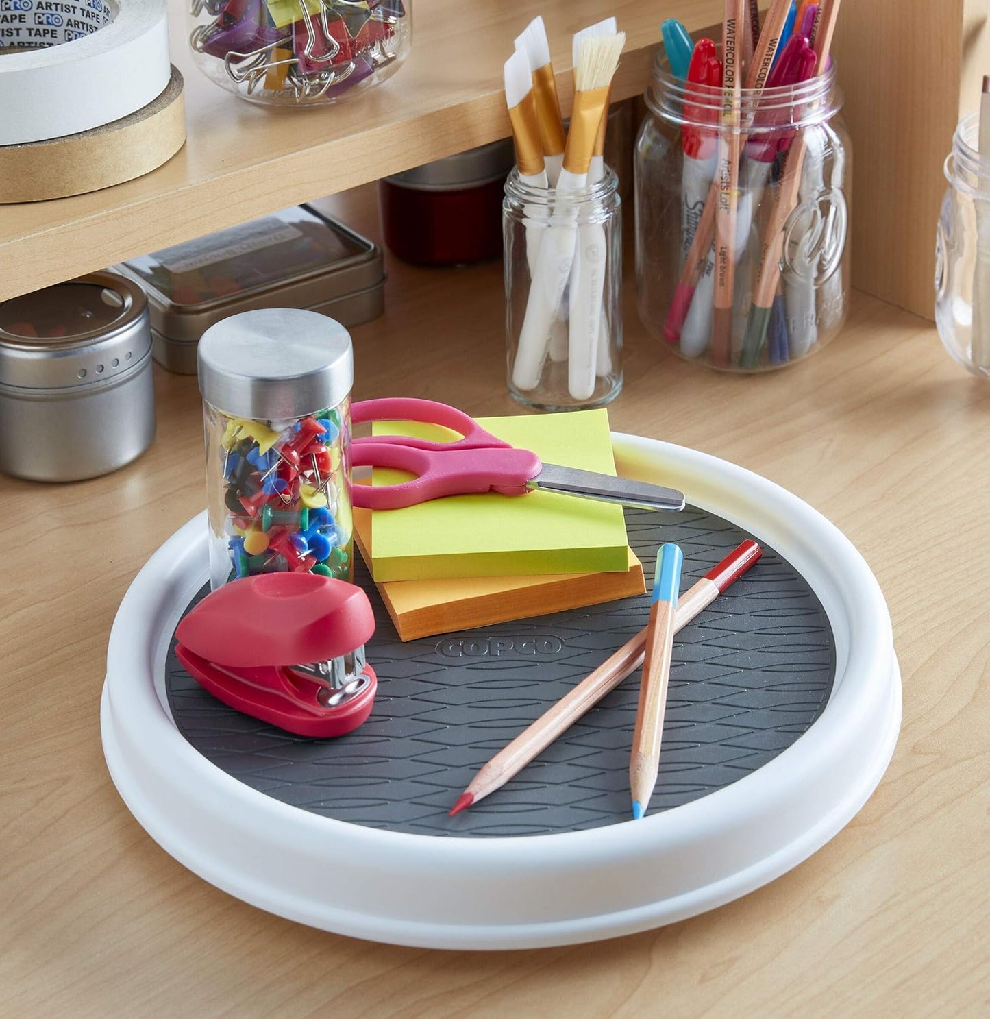 Copco Non-Skid Pantry Cabinet, 9-Inch, White/Gray (Pack of 4)