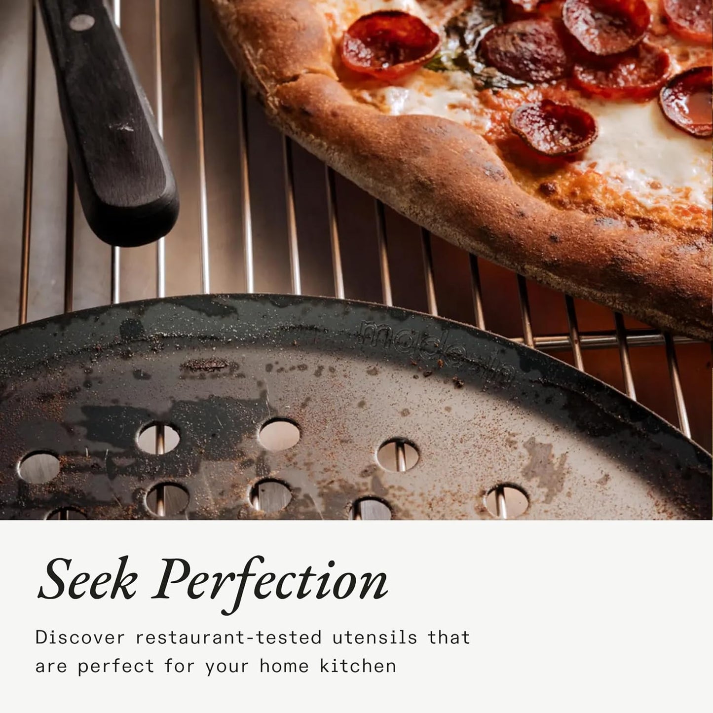 Made In Cookware - Seasoned 12" Carbon Pizza Steel - (Like Cast Iron, but Better) - Professional Cookware - Crafted in Sweden - Induction Compatible