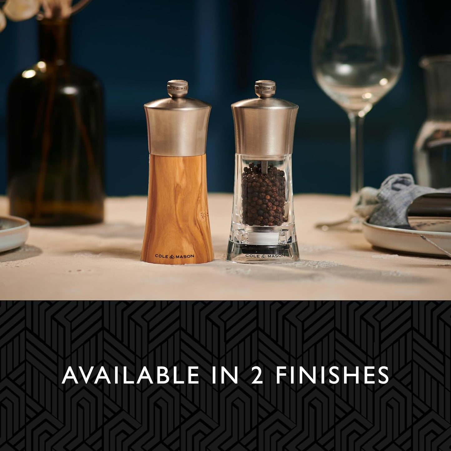 Cole & Mason Bromley Pepper Mill, 6" - Pepper Grinder with Ultra-Sharp Grinding Mechanism - Flavor-Enhancing Pepper Shaker - Refillable Mill with Adjustable Grinding - Acrylic, Pepper Mill