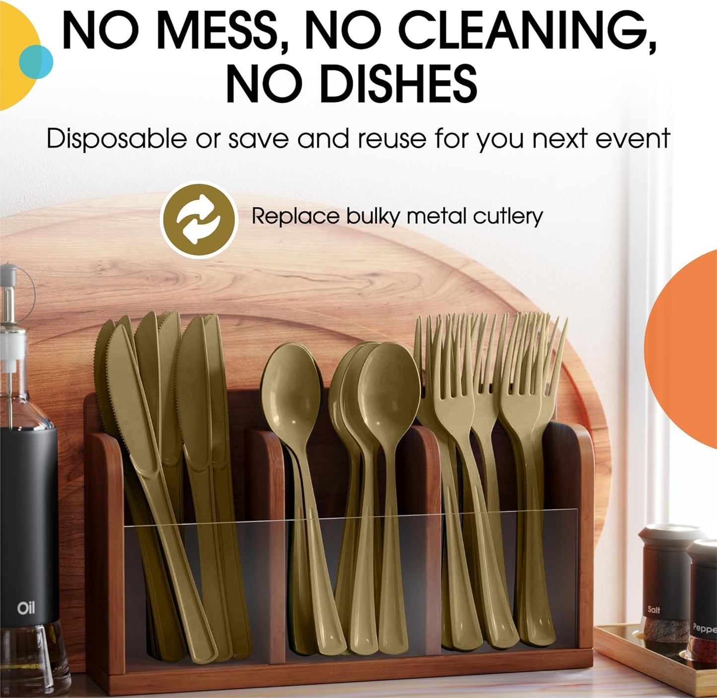 Gold Plastic Spoons 200 Pcs Gold Spoons Disposable Utensils Heavy Duty Plastic Cutlery Set Disposable Cutlery Sets Flatware Sets Silverware Set Party Supplies & Party Tableware Party Solids