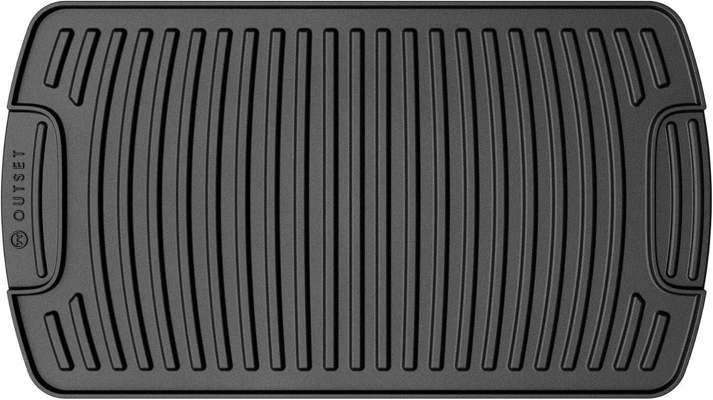 Outset Cast Iron Grill Griddle, Reversible Stovetop and Grill Griddle, 18" x 10"