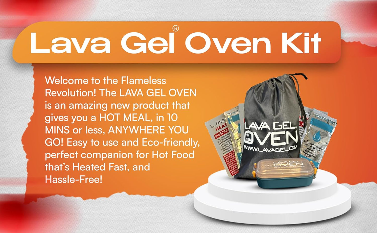 Flameless Portable Oven Kit – No-Fire Food Warmer for Camping, Hiking, Survival & Emergency | Includes 3 Single-Use Heat Pads + Drawstring Travel Bag