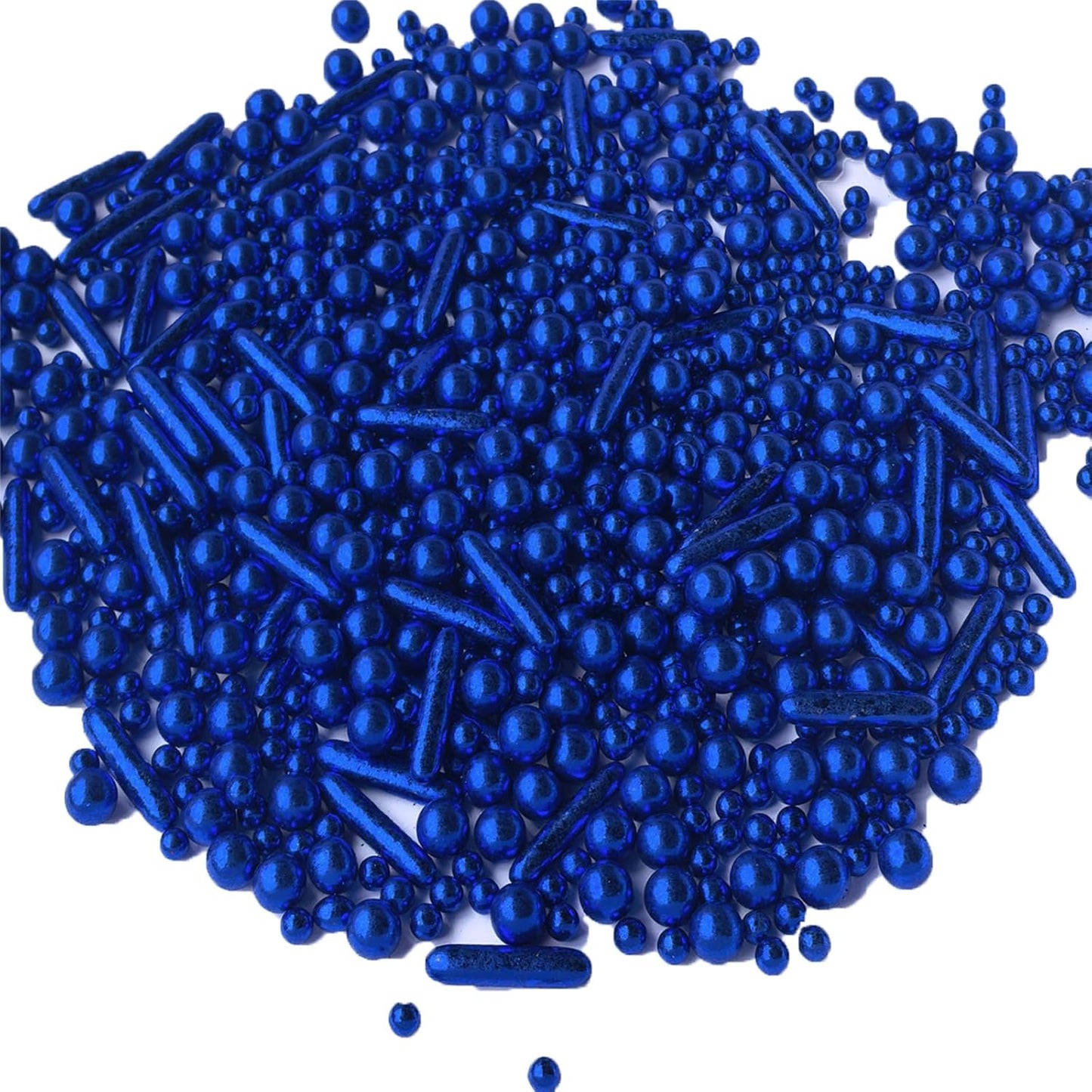 Sprinkles Blue Pearl Sugar Candy Mix Size Baking Cake Decorations Cupcake Toppers Celebrations Shaker Jar Wedding Shower Party (120g/4.2oz）