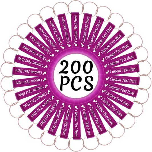 200PCS Personalized Bottle Opener Keychain Bulk Custom Beer Bottle Opener with Logo Text Engraved Wedding Bottle Opener Favors Customized Gifts for Guests Baby Shower Birthday Party-Pink