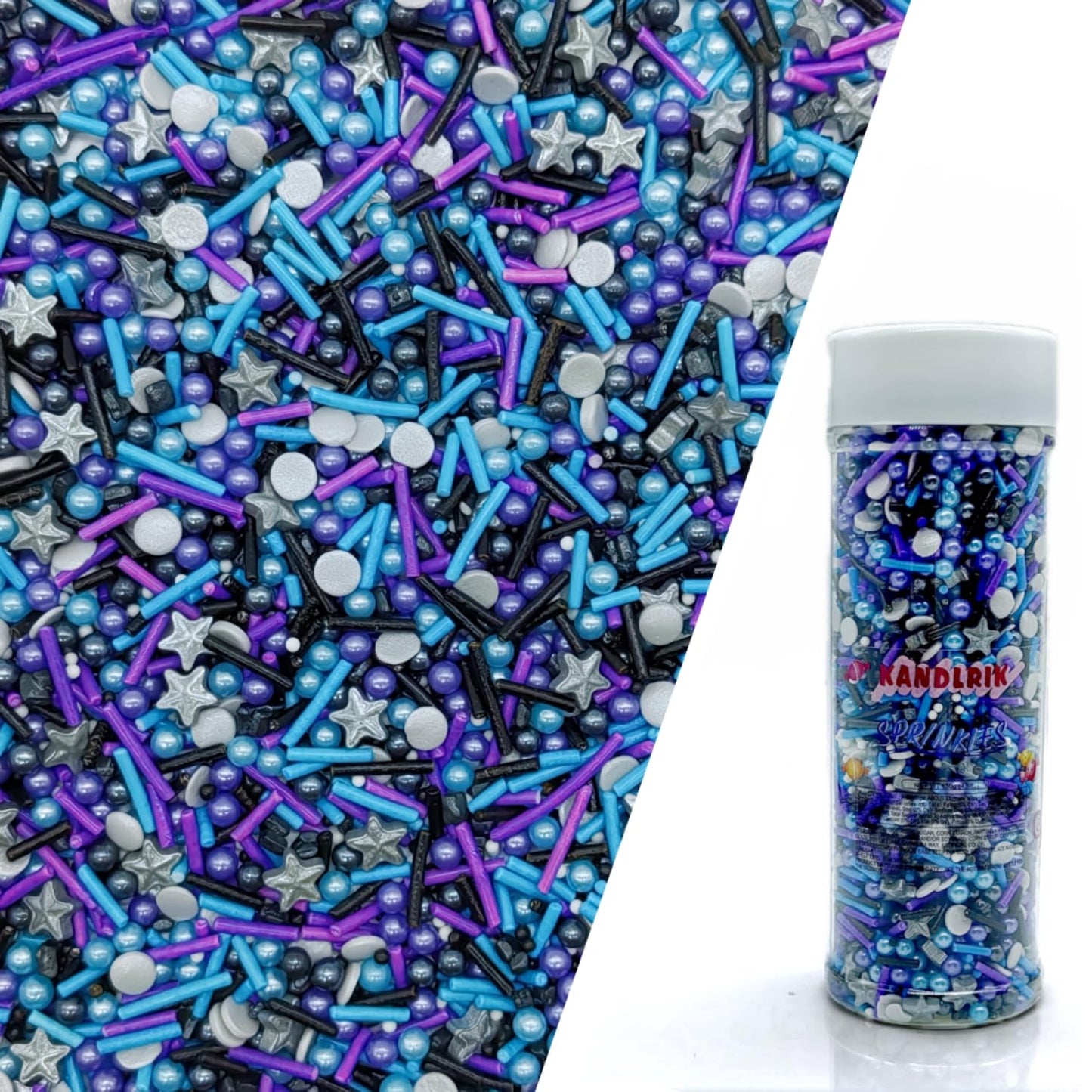 Black Series Sprinkles Candy Mix Size Edible Pearls Cake Decorations Cupcake Toppers Cookie Decorating Perfect for Wedding Party Valentine Halloween Christmas Supplies 4.58OZ