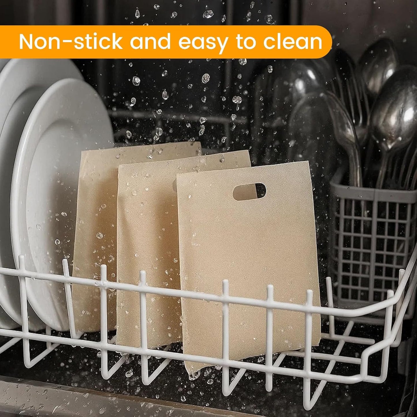 VGOODALL 12 Pack Reusable Toaster Bags, 3 Sizes Non Stick Heat Resistant Sandwich Bags Easy to Clean for Grilled Cheese Sandwiches