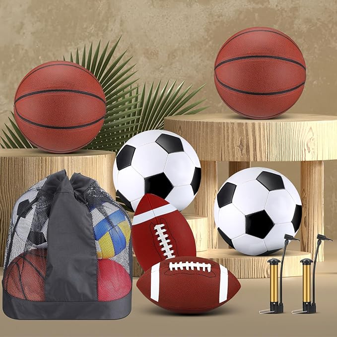 Lenwen 6 Pcs Sport Balls Set for Kids Teens