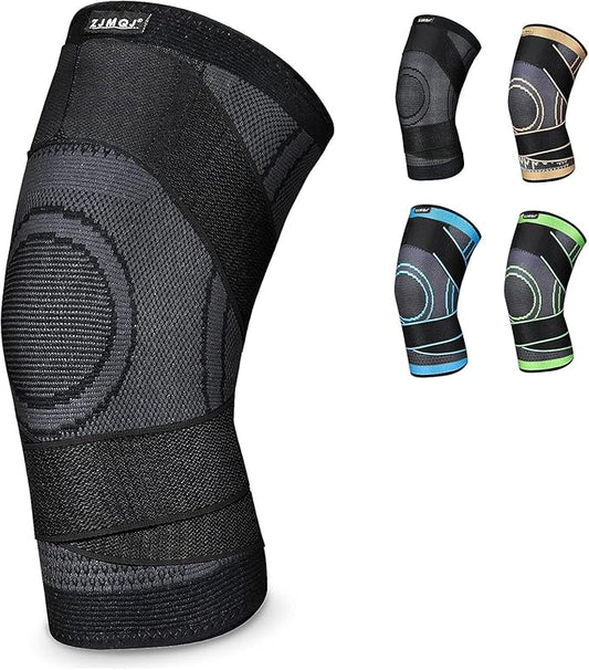 Knee Sleeve, knee Support for women and men with Removable Adjustable Straps, Premium Knee Compression Sleeve and Knee Brace for Arthritis Pain, Running, Cross Training