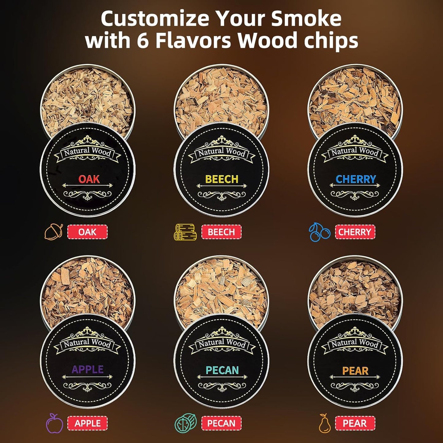 Electric Whiskey Smoker Kit,No Butane Needed,Smokepub,Electric Cocktail Smoker Kit,Drink Bourbon Smoker Kit with 6 Wood Chips,Birthday Christmas Smokpub Gifts for Men,Dad,Husband.