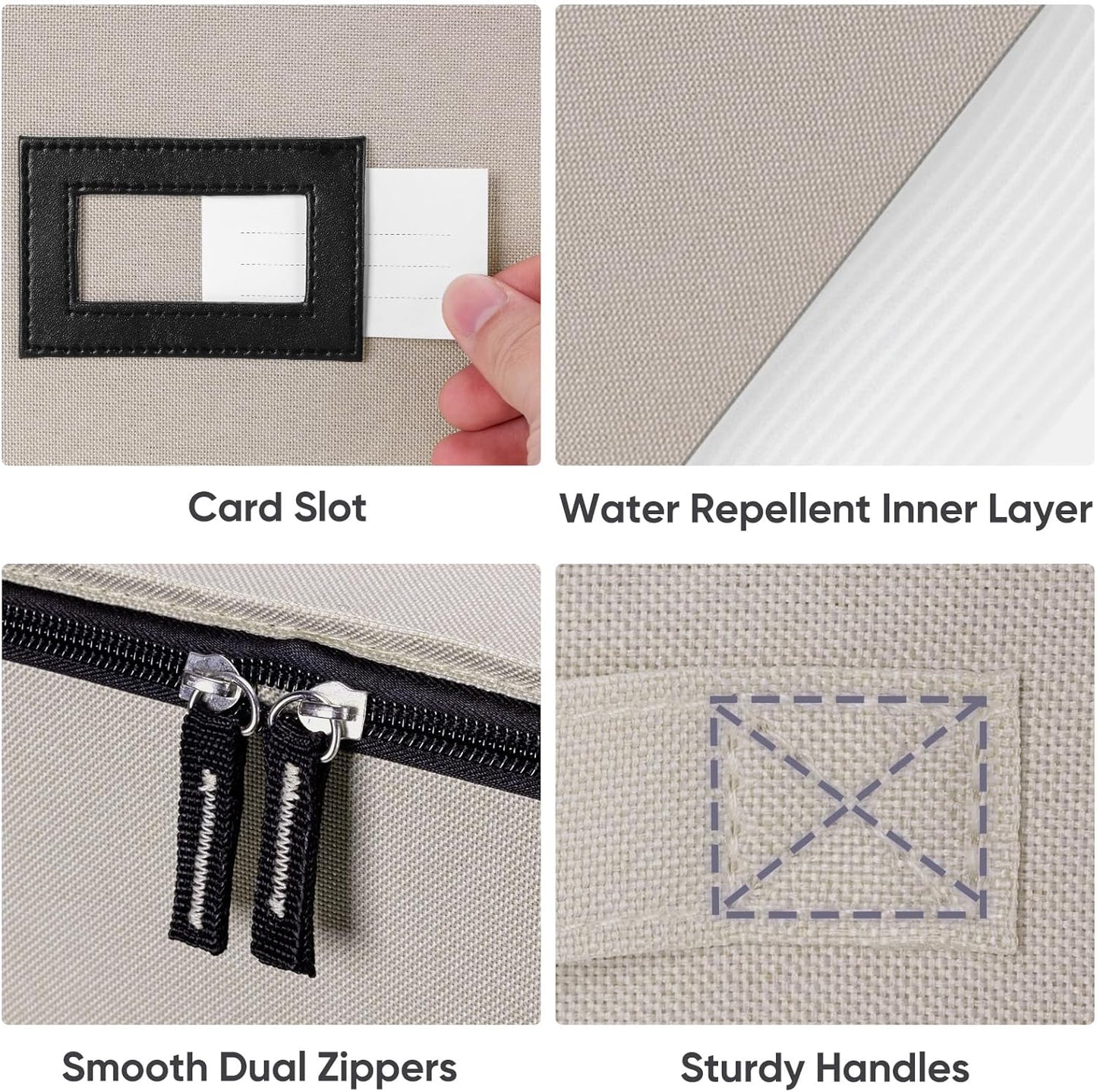 BALEINE China Storage Containers, Sturdy Quilted Wine Glass Storage, Plate Organizer with Carry Handles, Moving Boxes for Dishes, Cups, Mugs and Stemware (Wine Glass, Hard Shell Cream)