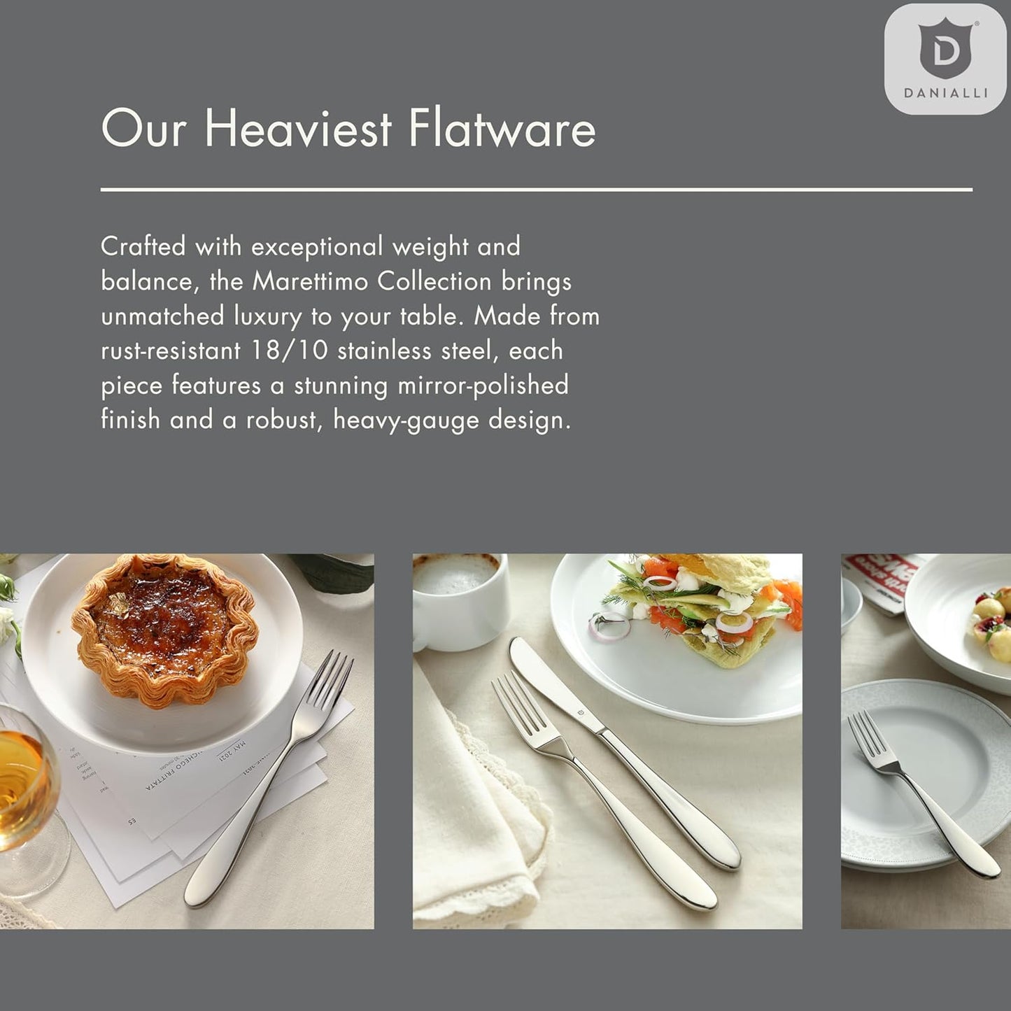 Silverware Set for 16 | 18/10 Stainless Steel Flatware Set | Mirror Finish, Heavy-Duty, Dishwasher Safe, Elegant & Durable, Built to Last (80-Piece, Marettimo)