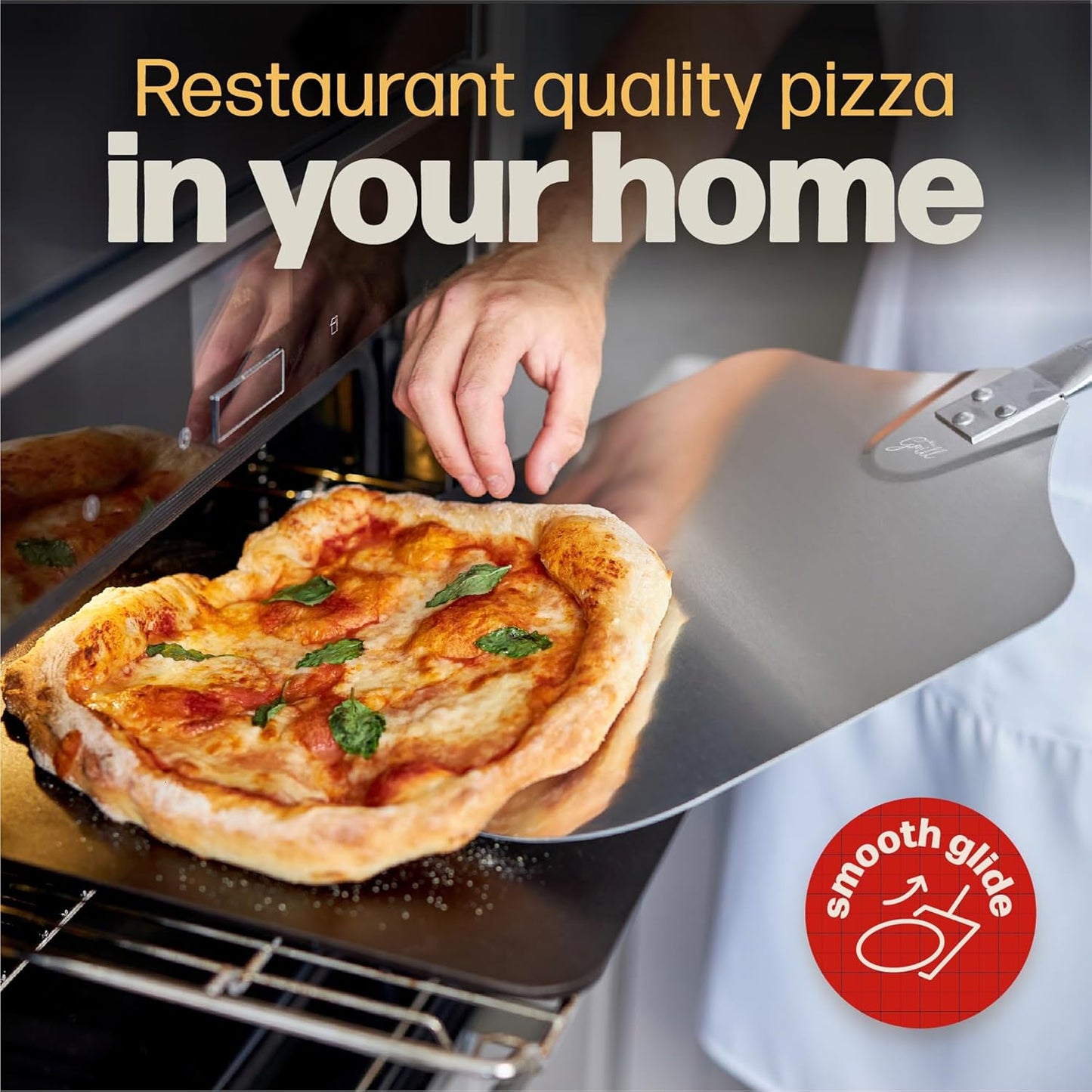 Pizza Steel PRO by Hans Grill | XL 1/4" Thick Square Conductive Metal Baking Steel for Oven and BBQ Cooking Pizzas | Bake and Grill Bread and Calzone with our Cast Iron Pizza Stone