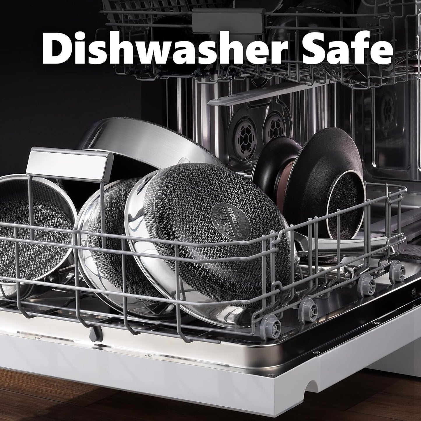 Non Stick Frying Pans 12 inch, Hybrid Frying Pans Nonstick,non stick Stainless Steel Skillets, Dishwasher and Oven-Safe Chef Pan, Induction Compatible Cooking Pan, PFOA Free Cookware