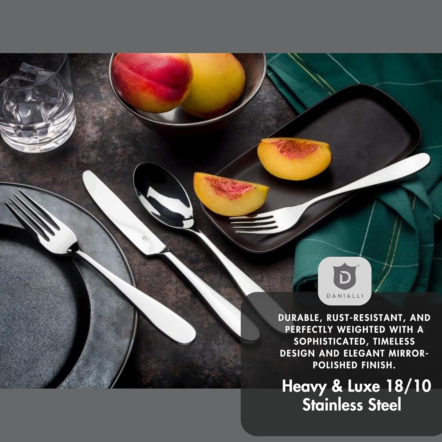 Silverware Set for 6 – 18/10 Stainless Steel Flatware, Mirror Finish, Dishwasher Safe, Durable and Balanced Utensils, Modern Tableware (30-Piece Set, Fidenza)