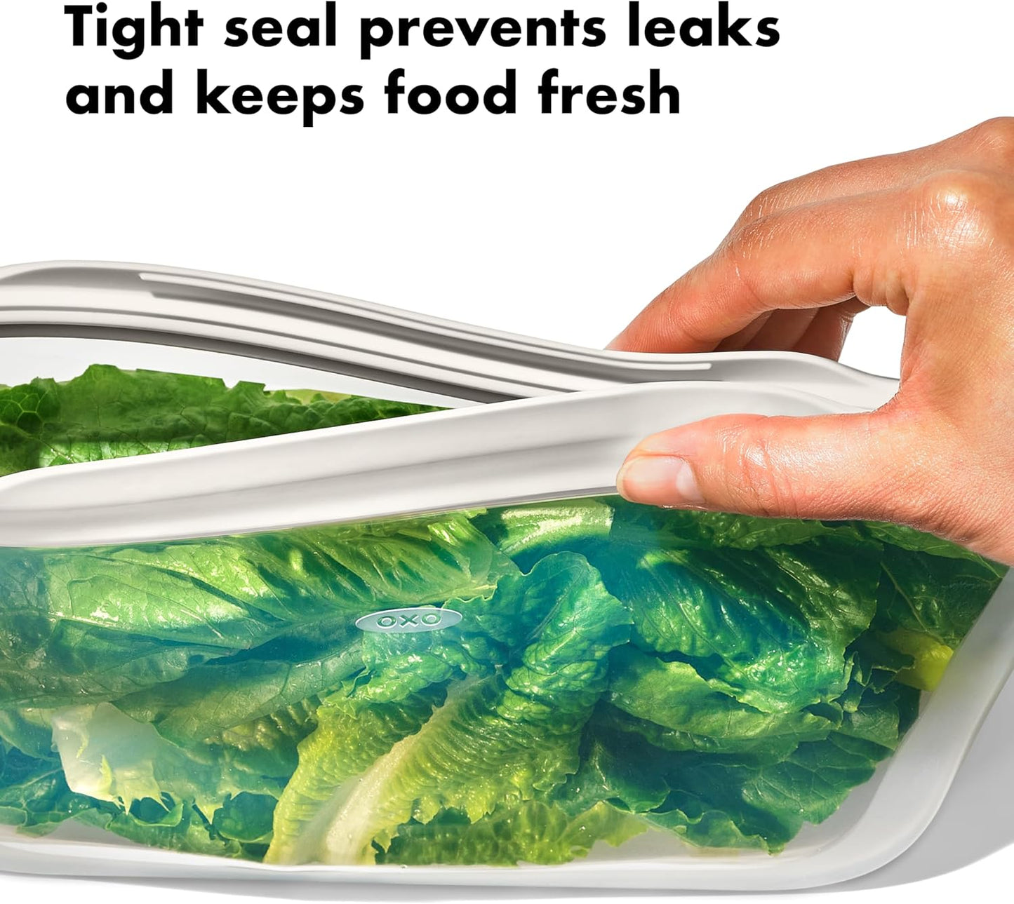 OXO Good Grips Silicone Reusable Bag – Stand-Up Half Gallon (64 oz) - Oat