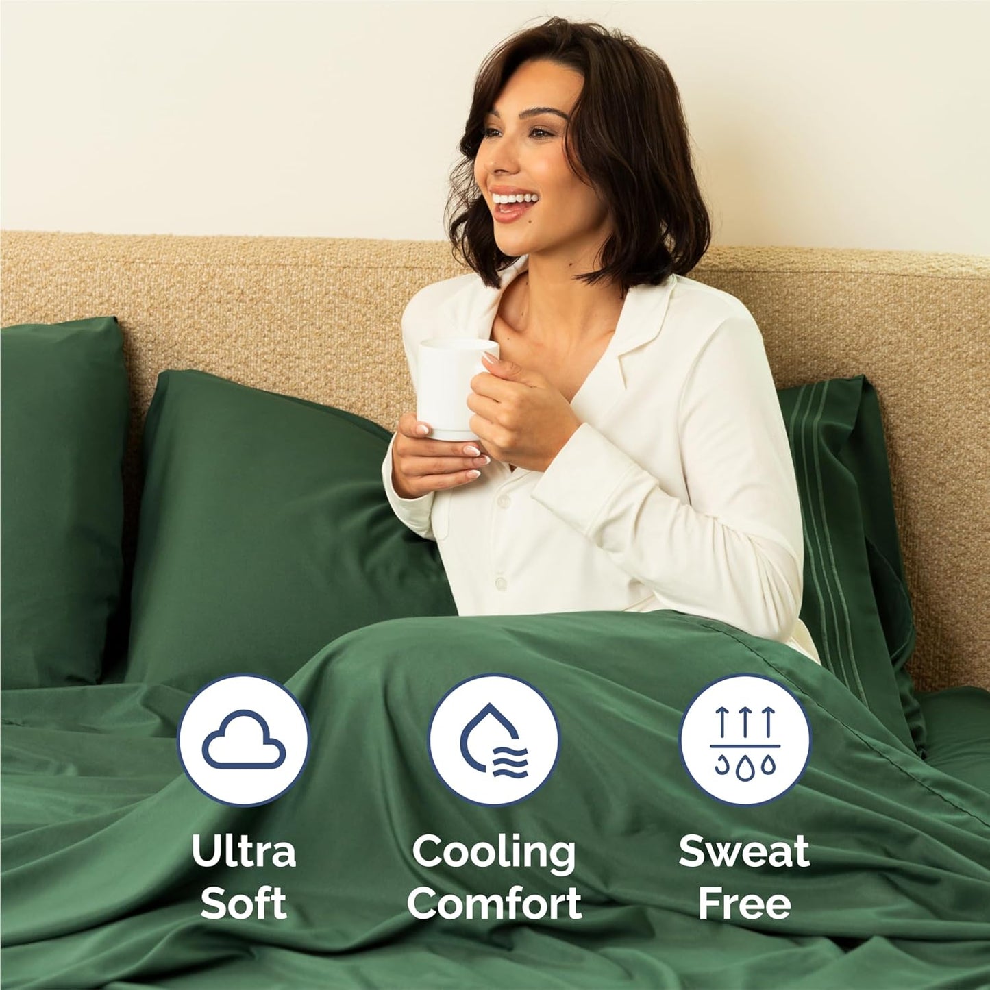 King Size 4 Piece Sheet Set - Comfy Breathable & Cooling Bed Sheets Set - Hotel Luxury Bedding for Women, Men, Kids & Teens - Deep Pockets, Easy-Fit, Soft and Wrinkle Free - Oeko-Tex - Emerald Green