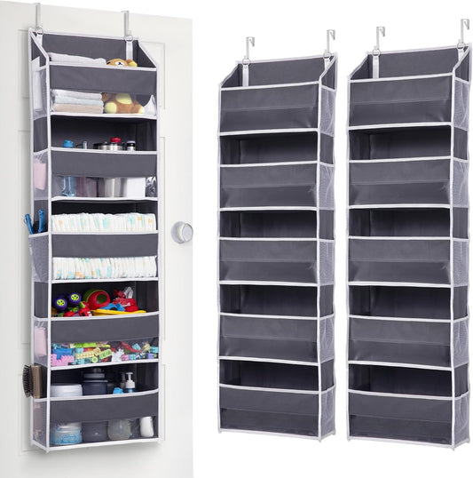 ULG 2 Pack 5-Tier Over The Door Organizer Dark Gray
