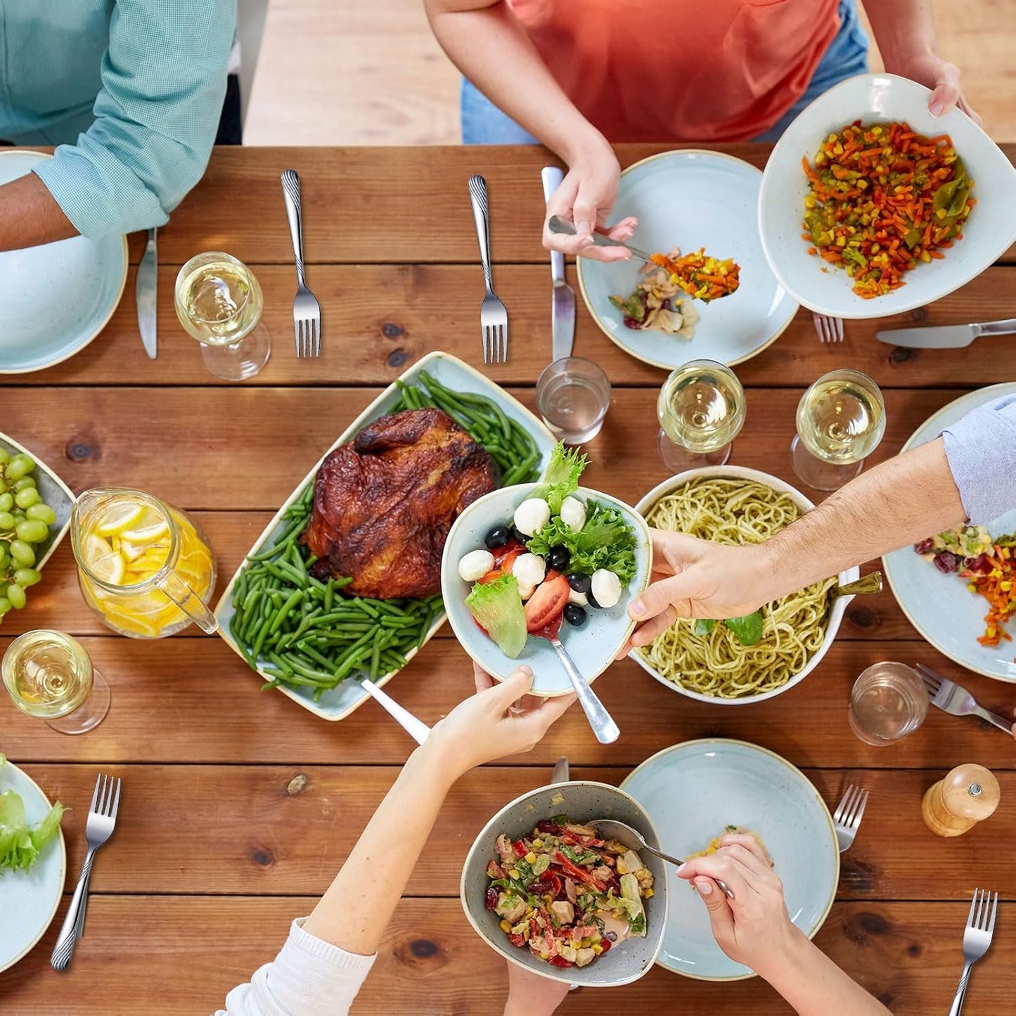 Minatee 150 Pcs Metal Dinner Forks Bulk Set 6.9 Inches Stainless Steel Forks Silverware Flatware Salad Cutlery Mirror Polished for Home Kitchen Restaurant Eating Silverware Utensils