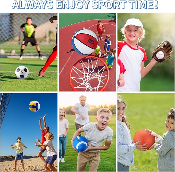 Leyndo 18 Pcs Bulk Sport Balls Set Basketball