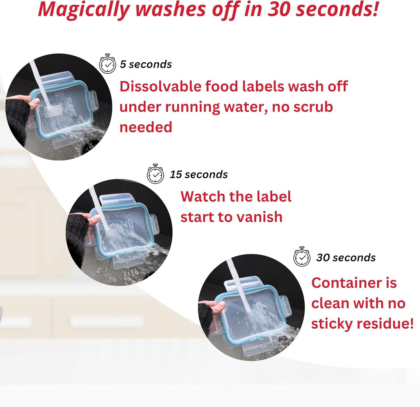 2x1 Dissolvable Food Labels, 500 Label Stickers, Bottle Labels for Storage Bins, Sticker Labels for Food containers, (500, Green)