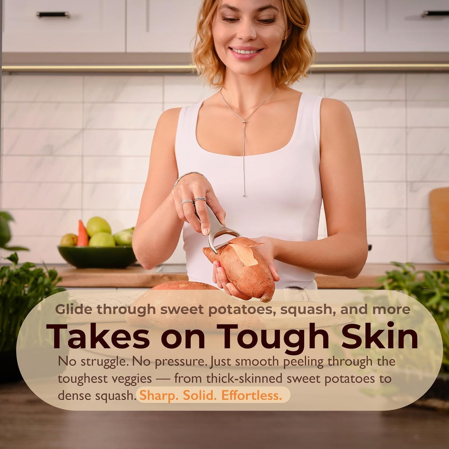 100% Stainless Steel Potato Peelers, 5Y warranty, Fruit Peeler for Kitchen, Ultra-Sharp, Ergonomic Handle, Vegetable Peelers for Kitchen, Dishwasher Safe, Pelador de papas, Veggie Peeler