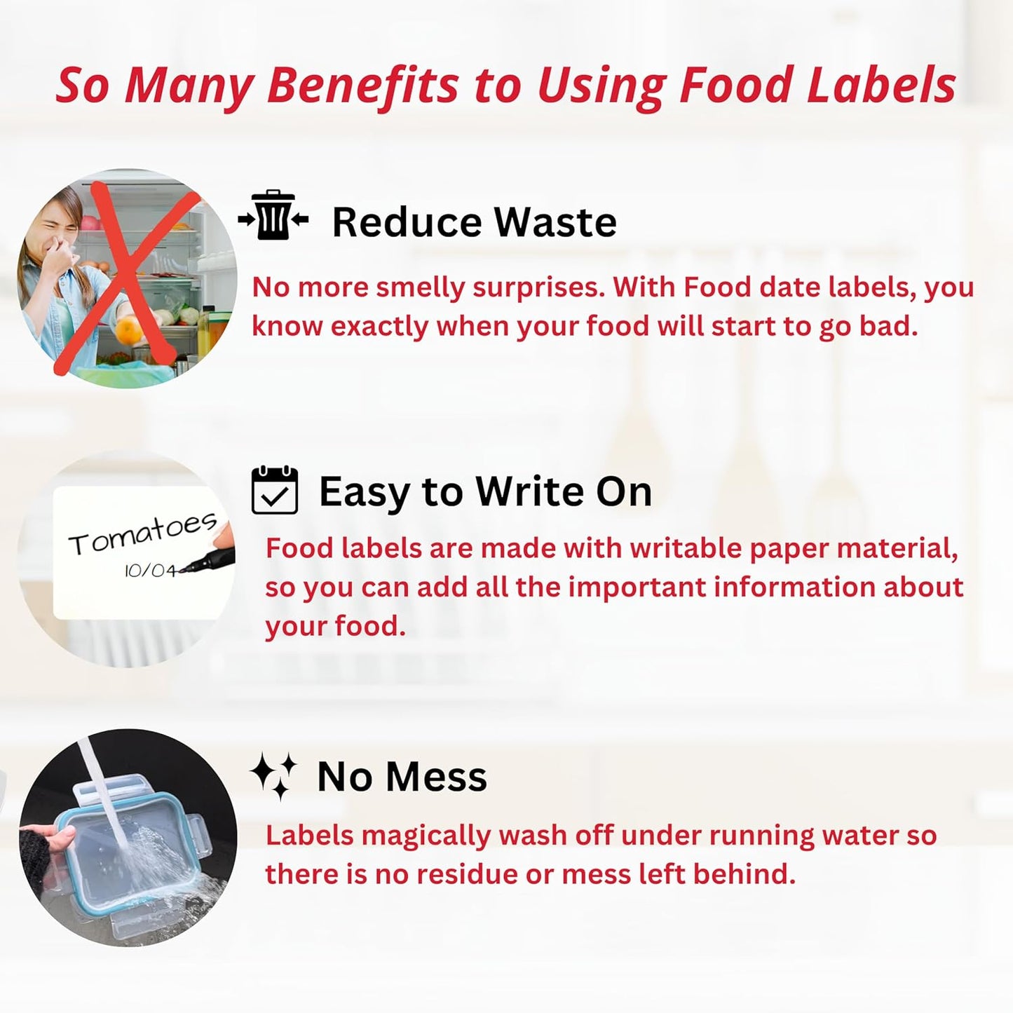 2x3 Dissolvable Food Labels, 1000 Label Stickers, Bottle Labels for Storage Bins, Sticker Labels for Food containers, (1000, Blank)