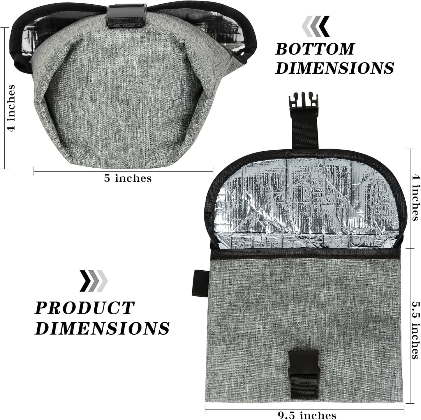 1PCS Foil Insulated Lunch Bag Insulated Reusable Snack Bag Freeze Dried Food Pouch Lightweight Ripstop Food Storage Organizer