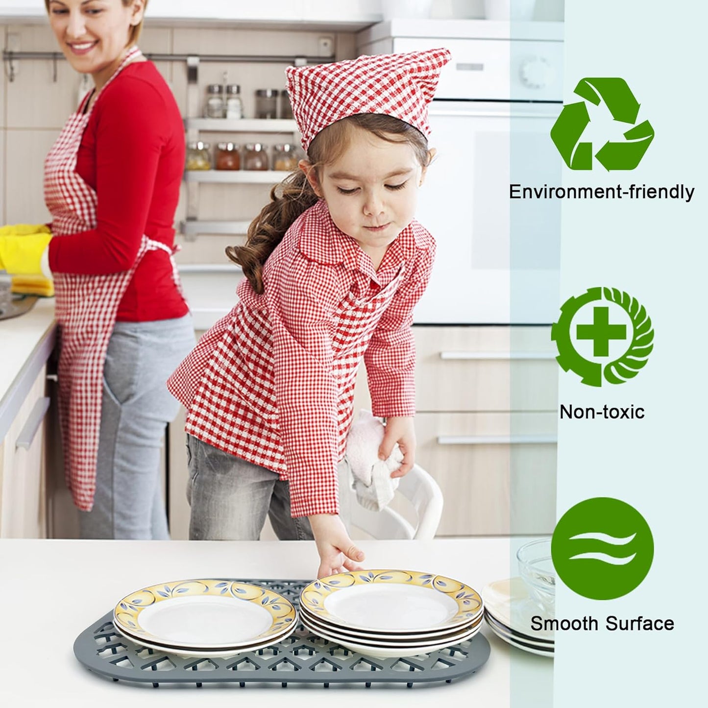 Sink Protectors for Kitchen Sink 13x11, Large Silicone Sink Mats Grid for Bottom of Farmhouse Stainless Steel Sink (2 Packs)