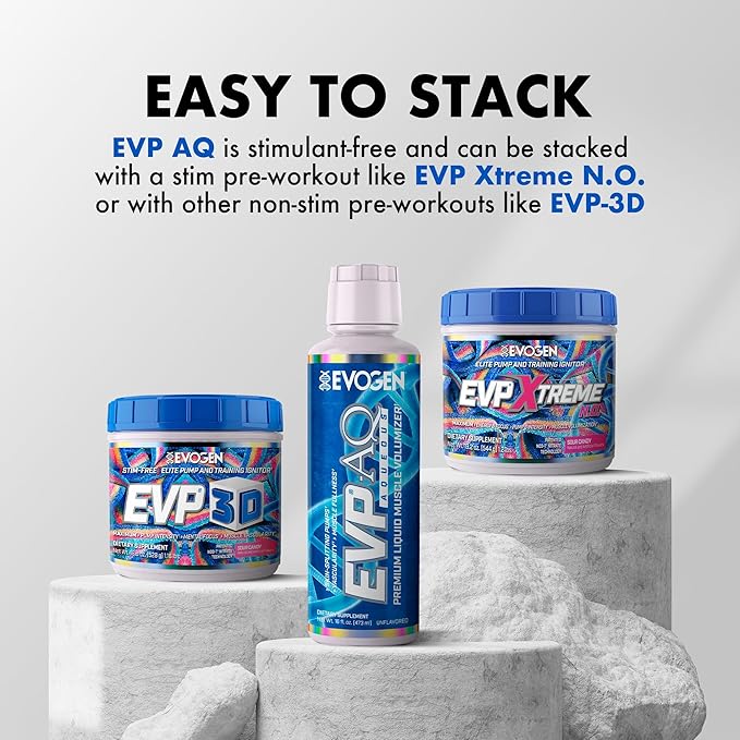 Evogen EVP AQ - Liquid Glycerol Muscle Volumizer | Pre Workout for Pumps, Vascularity, & Hydration | Premium Preworkout for Men & Women | Unflavored | 16 fl oz