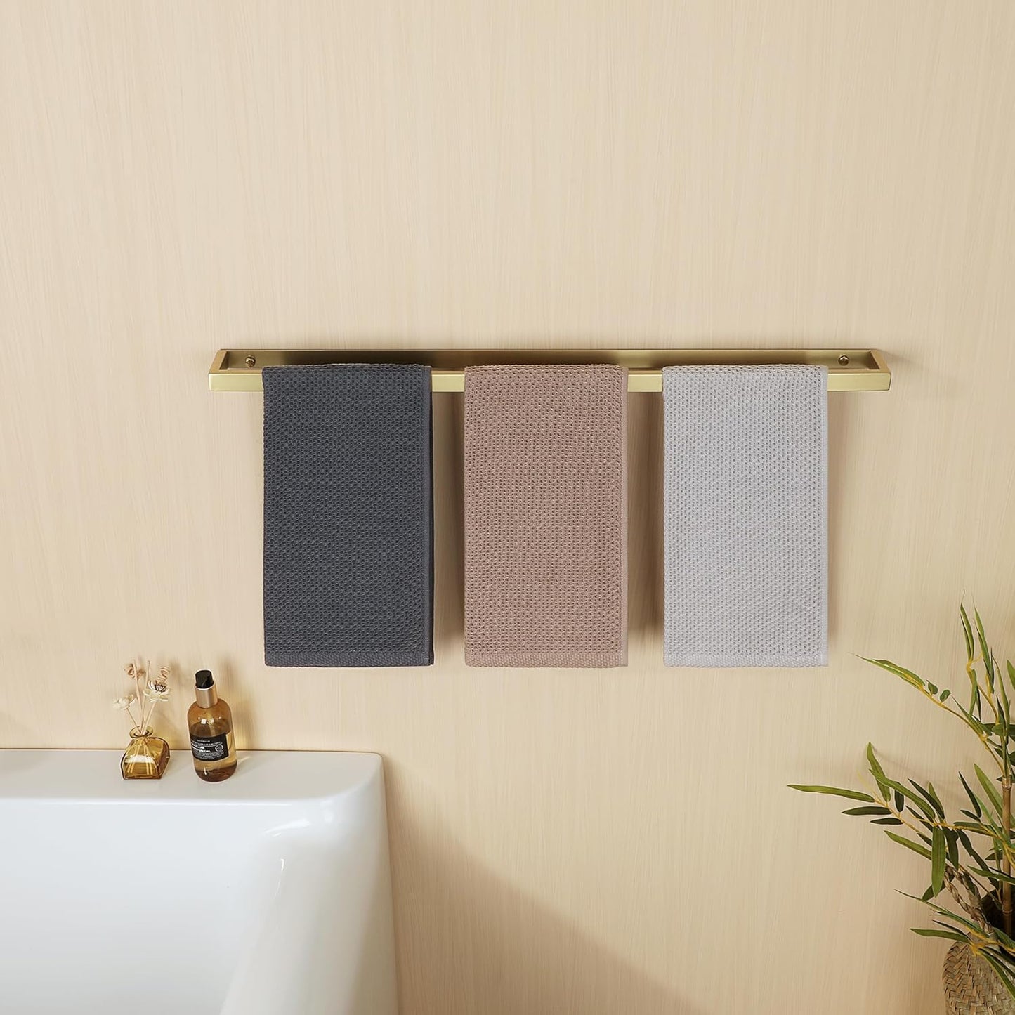 Alise Bath Towel Bar,Towel Holder Towel Rack Towel Hanger for Bathroom Wall Mount,28 Inch SUS304 Stainless Steel Towel Rail,Brushed Gold,GJF070-G